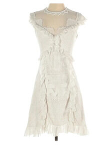 Three Floor Lace Off White Dress Women's 2 In Line Pairie Cottagecore